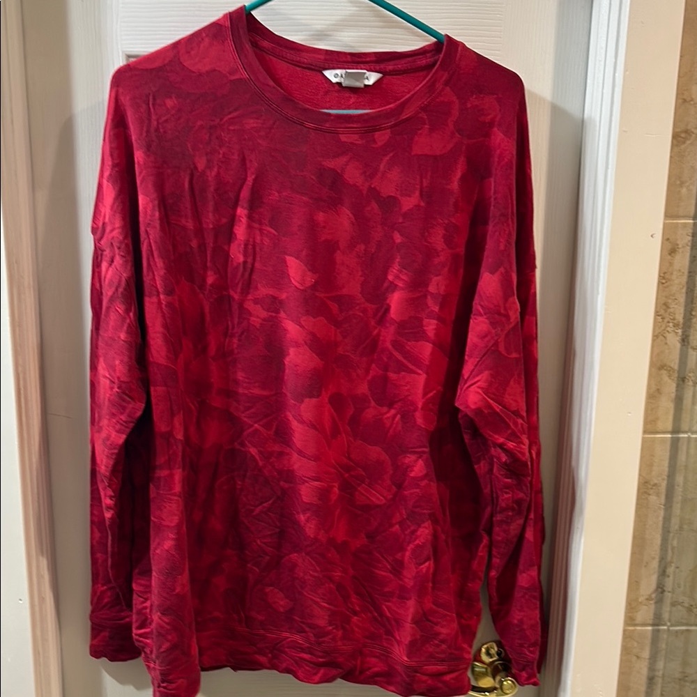 Athleta Red Floral Sweatshirt